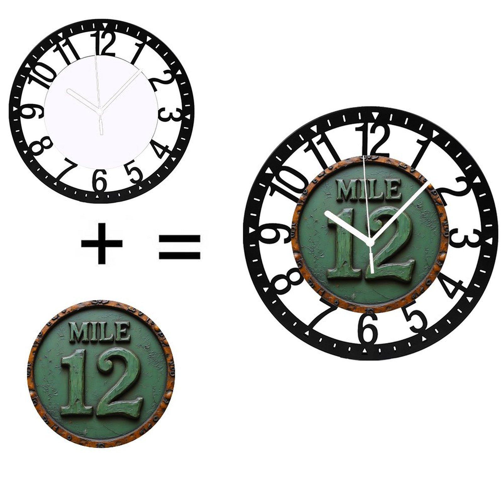 25cm Circular Iron Wall Clock Covered by a Standard Manufacturer Warranty (Black,10 inch(25.40cm))