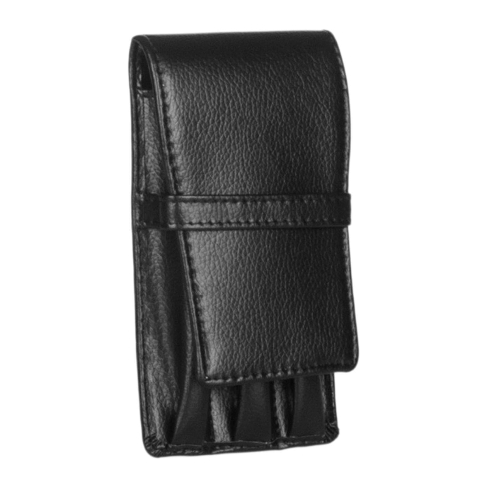 

Leather Pen Case 3 Slots Pen Holder Pen Case for University Work чорний