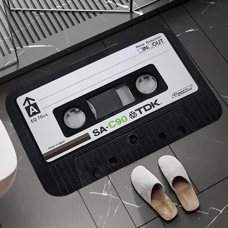 Retro Cassette Tape Bath Mats Super Absorbent Bathroom Carpet Home Entrance Welcome Doormat Rug for Kitchen Non-slip Floor Mat