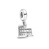 Ciondolo Fascino Argento 925 Fai da Te Torre Porta Castello Nave Angelo per Donne Gioielli Collana Bracciale Boutique
