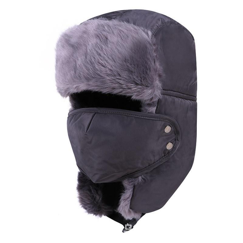

New Winter Outdoor Windproof Hat Fashion Fur Hat Bike Cap темно-сірий