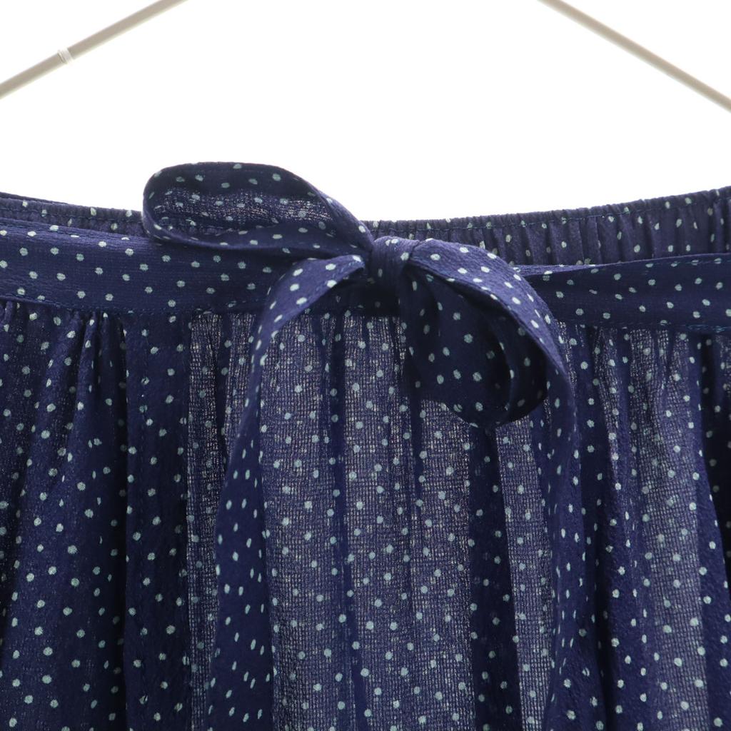 COMME des GARCONS 90s Old Pin Dot Pattern Mimole Length Wrap Skirt Navy Women Used