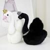 Exquisite Doll Throw Pillow Shape Faux Anti-pilling Decorative Swan Pearl Necklace Doll Toy Gift Supply