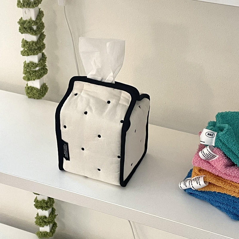 

Contemporary Cloth Tissue Dispenser Cotton Fabric Desktop Storage Organizers Minimalist Toast-Shaped Tissue Box