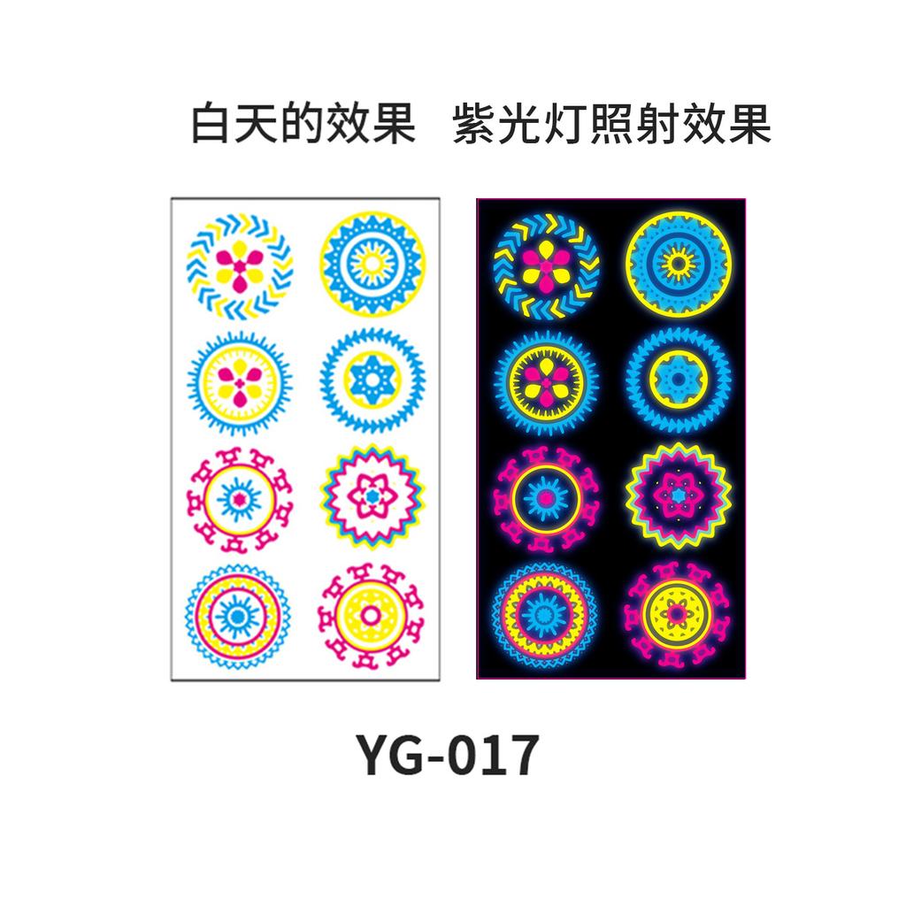 Women's Rave Festival UV Neon Body Face Temporary Tattoos Waterproof Fluorescence Fluorescent Fluorescent Tattoo Stickers 20