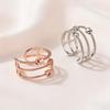 Fashionable women's simple multi-layer hollow heart personalized temperament versatile ring sweet anniversary commemorative ring