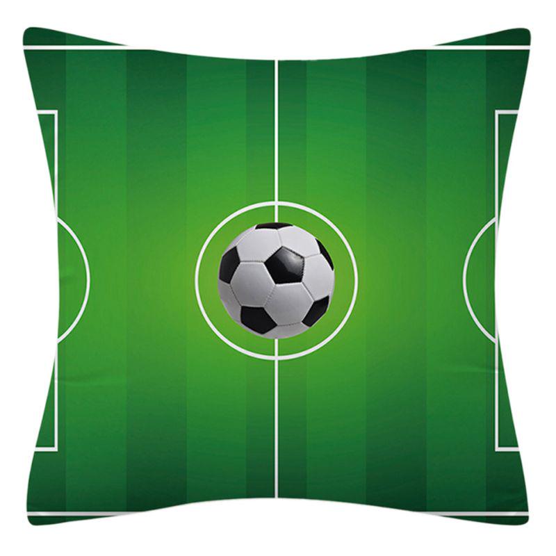 Rugby Football Basketball Printed Pattern Square Polyester Cushion Cover for Home Living Room Sofa Decoration Pillowcase 45x45cm