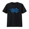 Paradise Garage Blue Print T-shirt til Streetwear vintage Vasket Afslappet streetwear Behagelig