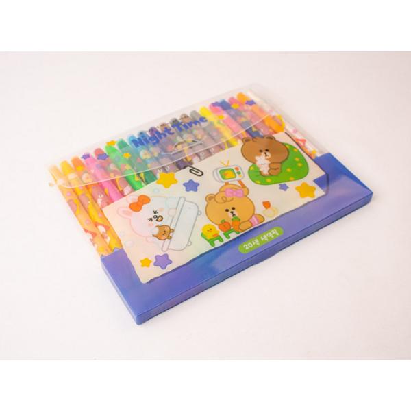 Farebné ceruzky Line Friends, 2 kusy, 20 farieb