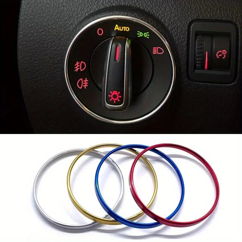 Car Headlight Switch Decorative Frame Trim Ring Sticker Fit for Volkswagen VW Golf Jett MK5 MK6 Passat B6 B7 CC Touran Tiguan