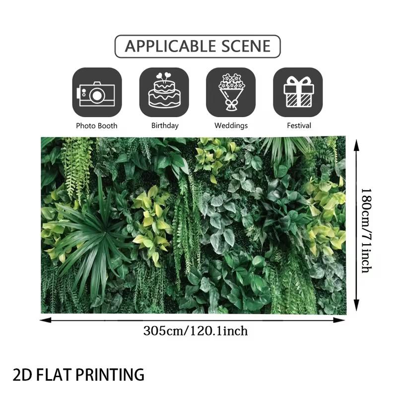 2D Dense Tropical Mixed Foliage Vertical Green Wall Pool Side Lawn Backdrop