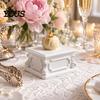High End Exhibit Stand Mini Display Stand, 3D Printed European Carved Square Pedestal Decorative Art Ornament Decoration for Trophies, Figurines,