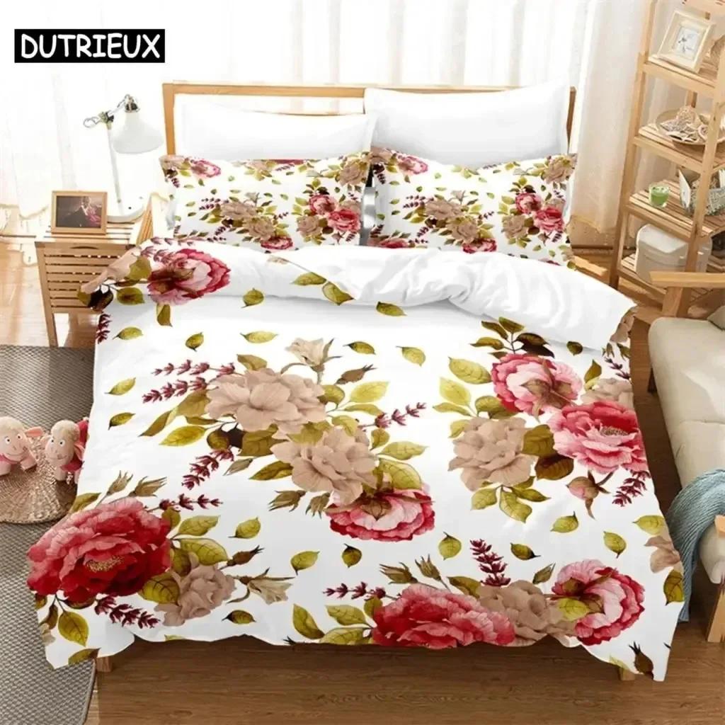 Luxury New 3D Print Flowers Comfortable Duvet Quilt Cover Pillowcase Bedding Set Children Bedroom Decoration Home Textile