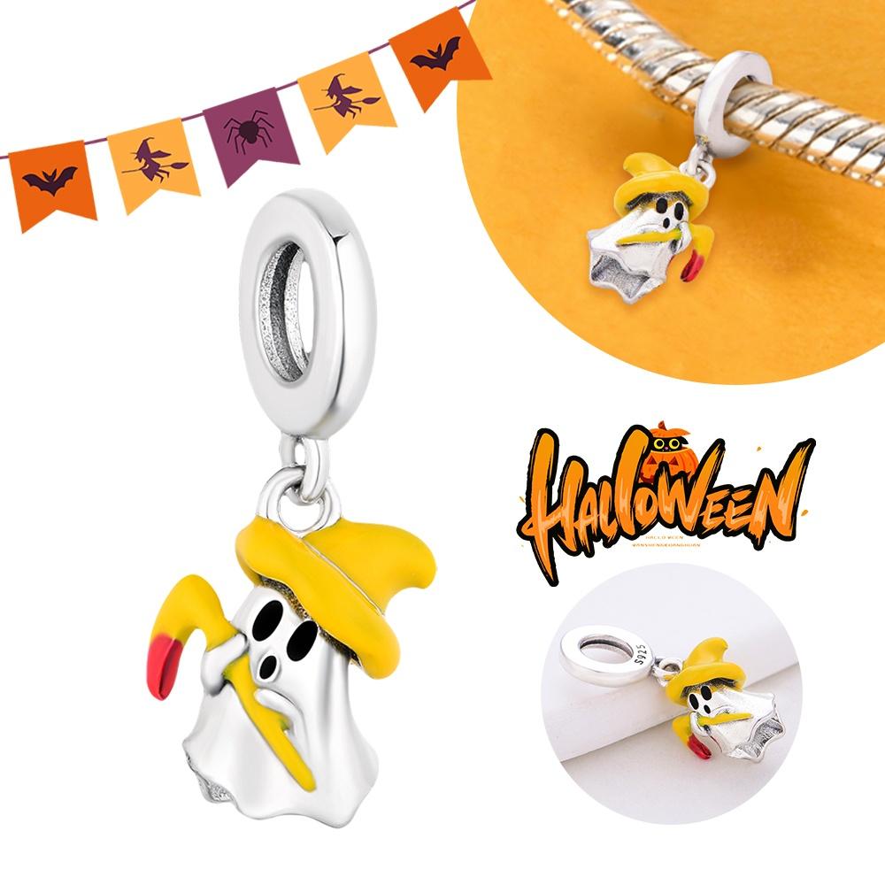 

Halloween Copper Cute Sickle Ghost Pendant Charm Beads Fit Bracelet Pendant Women Diy Fine Jewelry Party Gifts білий
