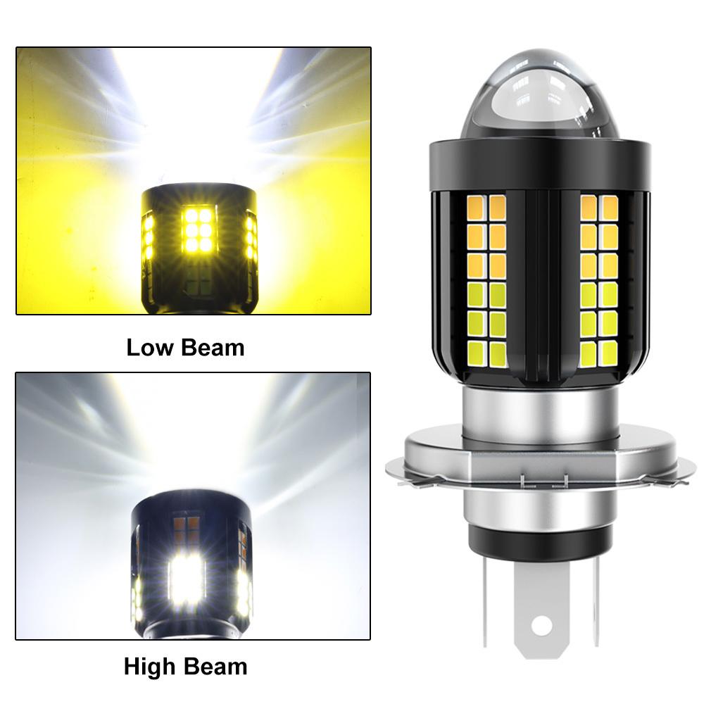 

1шт Двоколірна світлодіодна лінза H4 Мотоциклетна фара H6 BA20D CSP+30SMD 2835 LED Далеке/Близьке світло Мотоциклетна лампа Білий Жовтий H4 білий