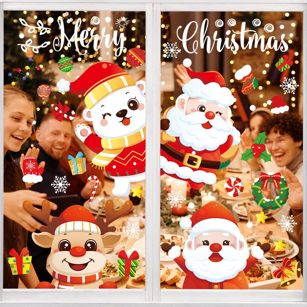 Christmas Window Stickers Merry Christmas Home Decoration 2026 Children's Room New Year Shopping Mall Christmas Window Stickers