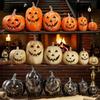 Handcrafted Pumpkin Ornament for Halloween and Fall Designed for Indoor Display with Hollow Center for LED Lights