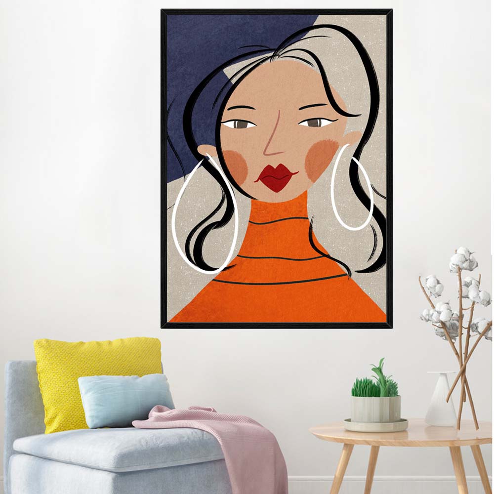 Nordic Figure Oil Painting Women Minimalist Abstract Art Canvas Painting Living Room Corridor Office Home Decoration Mural No Frame