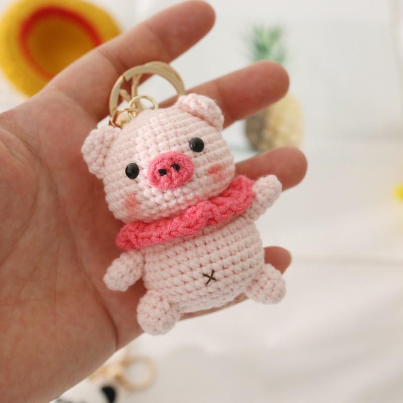 Pilot Design Cute Rabbit Crochet Keychain Handmake Crochet Animal Doll Keyrings For Bag Pendant Knitting Rabbit Keychain Custom