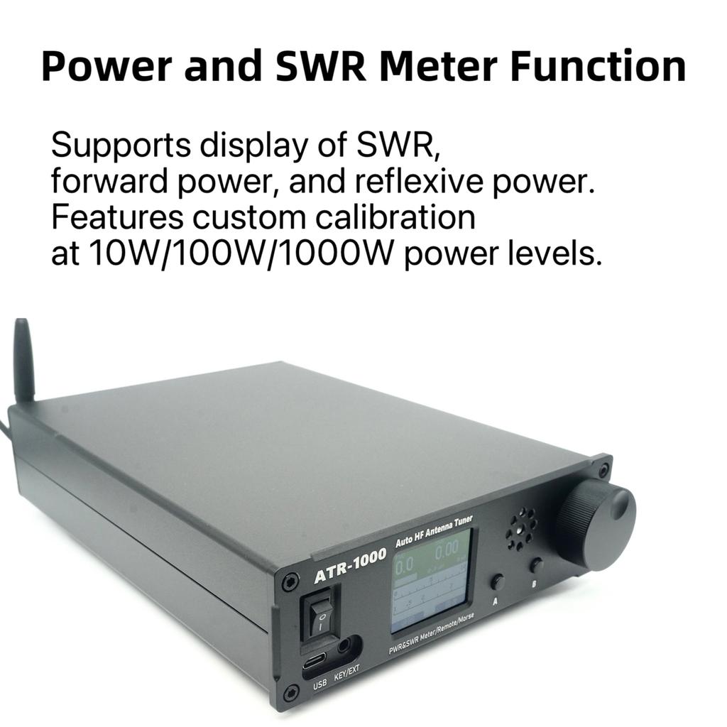AMNVOLT ATR1000 1000W 1.8-30MHz Automatic Antenna Tuner HF Shortwave Radio Tuner Antenna Auto Tuner WIFI Remote Control Support