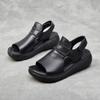 Genuine Leather Roman Sandals Women 2024 Summer New Soft Sole Outwear Women's Wedge Shoes Fashion Casual Designer Shoes Ladies
