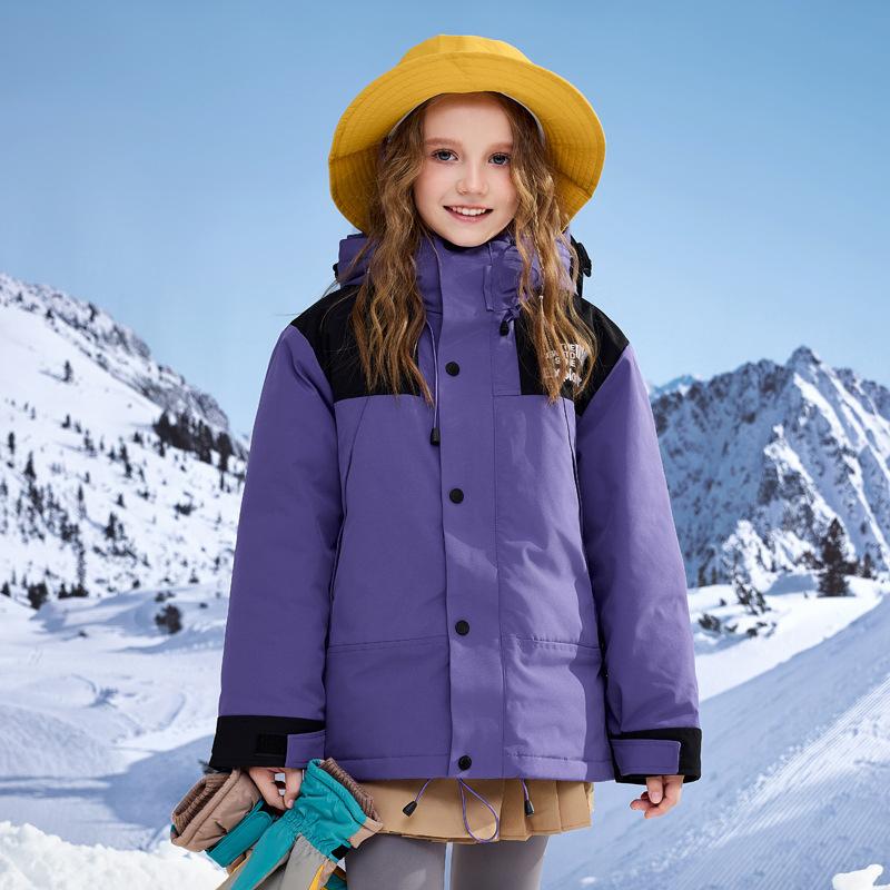 New Children's Three-in-one Jacket Down Liner Outdoor Windproof Waterproof Detachable Down Jacket