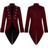Men's Steampunk Vintage Tailcoat Jacket Gothic Victorian Frock Coat Uniform Halloween Costume