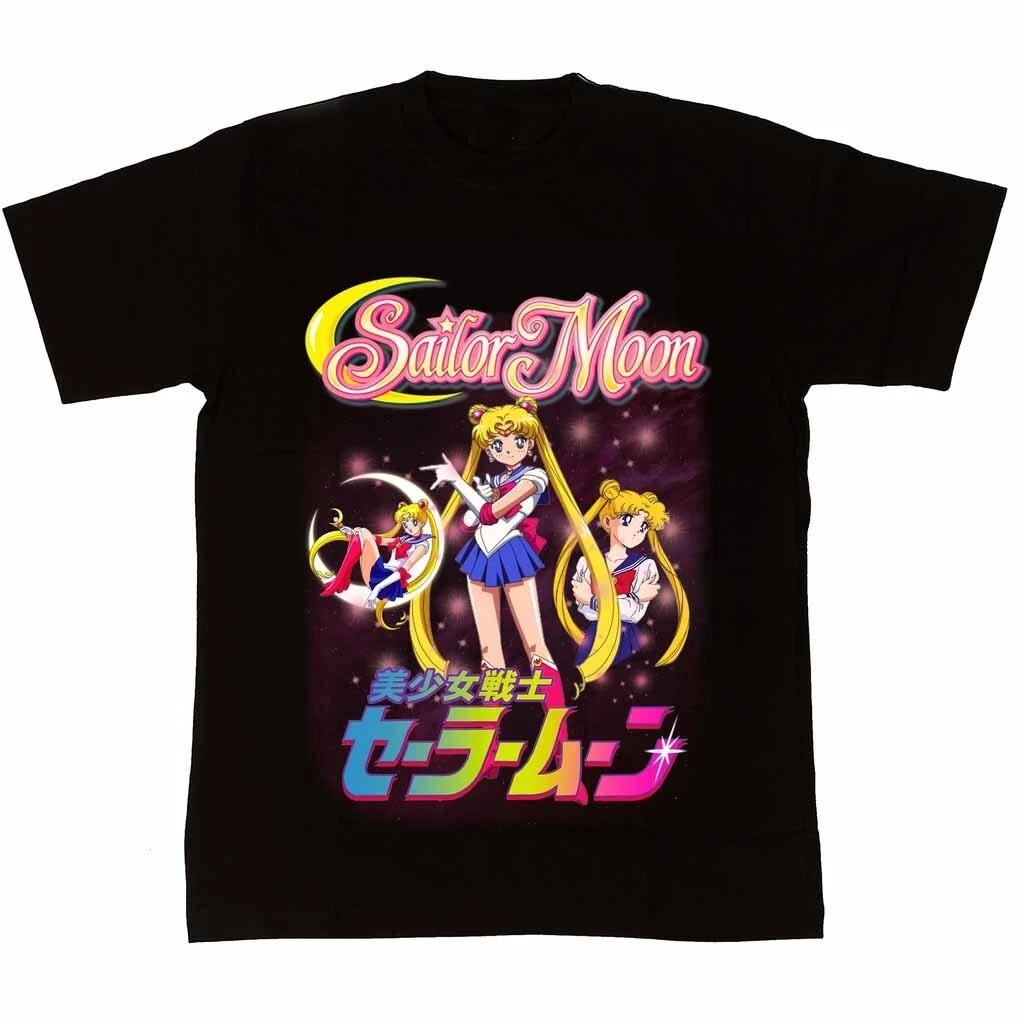 Japanese Sailor Moon T-shirt Unisex Cotton Classic T-shirt Summer New Retro Men's and Women's Streetwear
