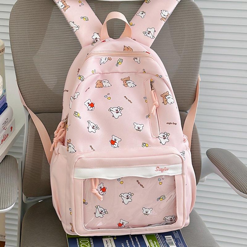 Schoolbag New Cartoon Puppy Printed Backpack Junior High School Schoolbag Ins Niche High Value Backpack