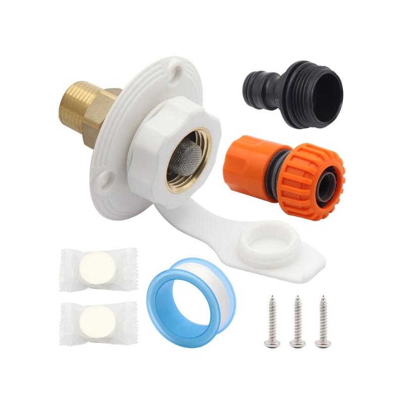 Lead Free Brass RVs Water Inlet Kit With Leak Proof Silicone Seal And ABS Housing For Campers Installations