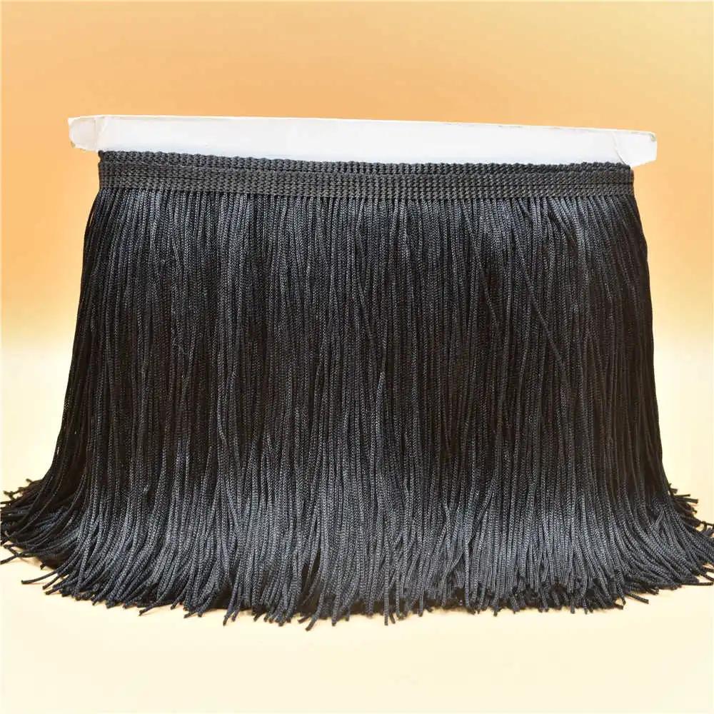 10 Metri Pizzo Lusso Colore Oro Frangia con Nappa 15CM Larghezza Galon Frange Abito Latino Abbigliamento da Palco Accessori Nastro