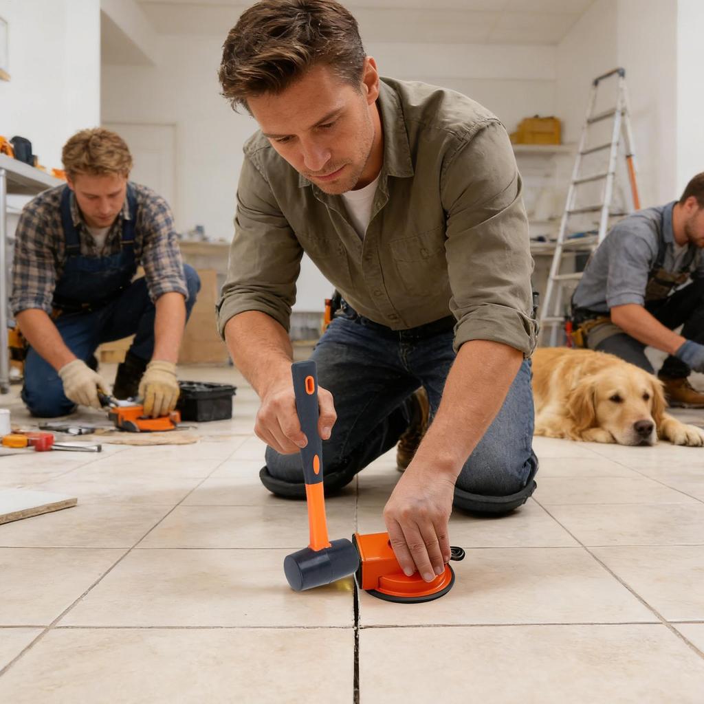 Laminate Flooring Tool Wood Plank Puller Gap Repair Kit Suction Cup Grabber Rubber Mallet Hardwood Tile Install Set