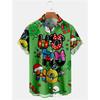 Camicia Casual Natalizia Stile Hawaiano Cardigan da Uomo per Capodanno Camicia a Maniche Corte Camicia da Uomo alla Moda