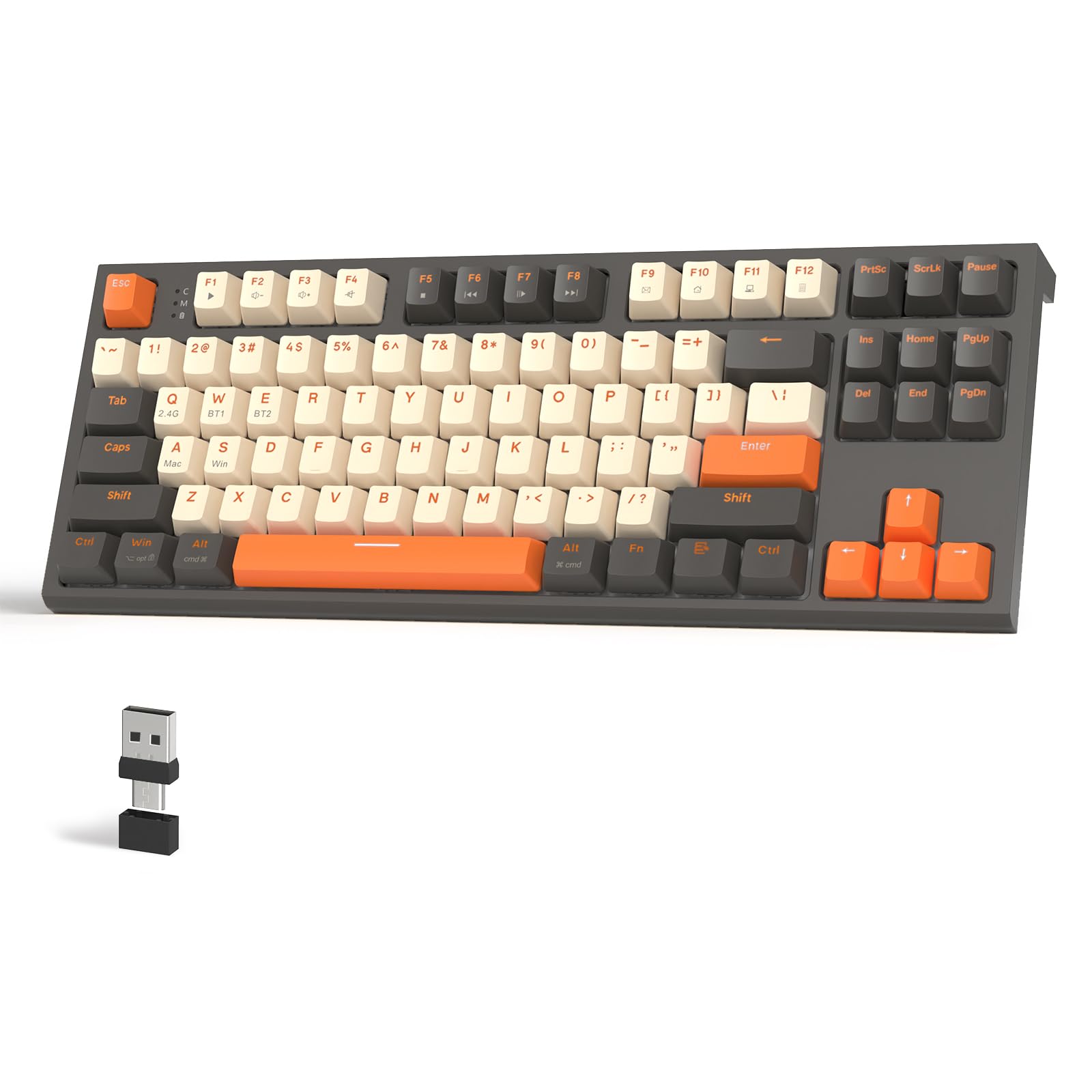

ATTACK SHARK x ZIYOU LANG M88 Mechanical Keyboard, Wireless Bluetooth 5.02.4Ghz with Receiver, Hot-Swap, Tenkeyless, 87-Key Compact Design, AAA