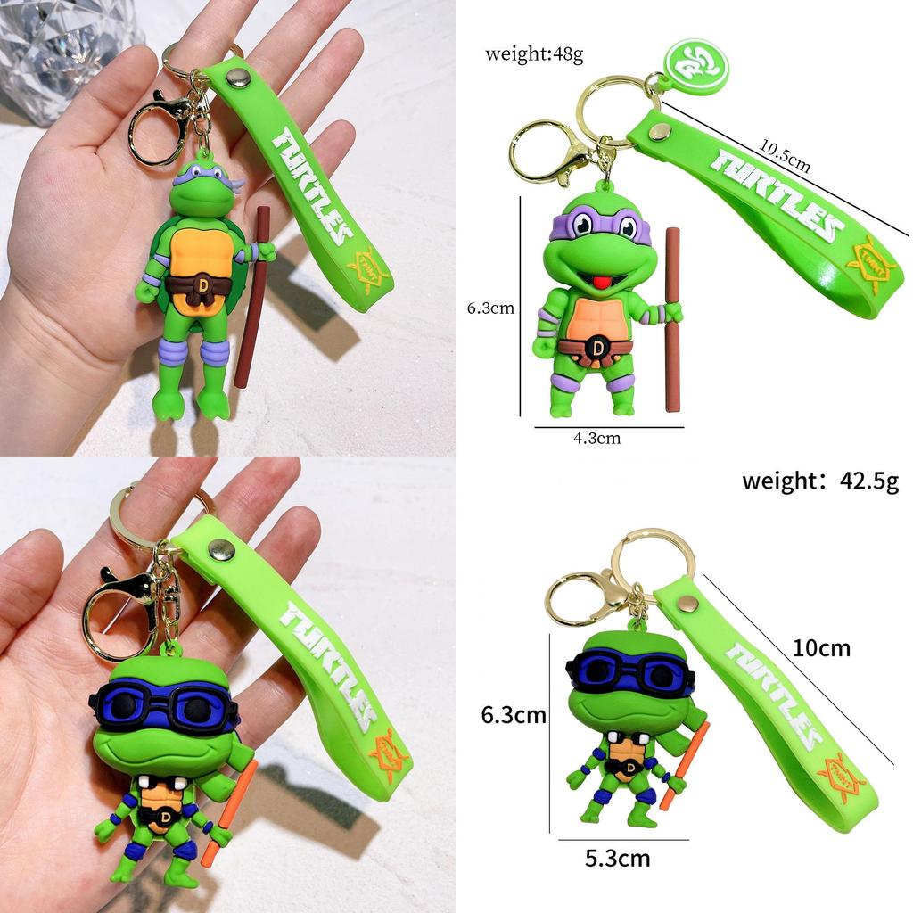 Kleurrijke PVC Ninja Turtles Sleutelhanger Schattige Siliconen Tassenhanger Voor Kinderen Cadeaus