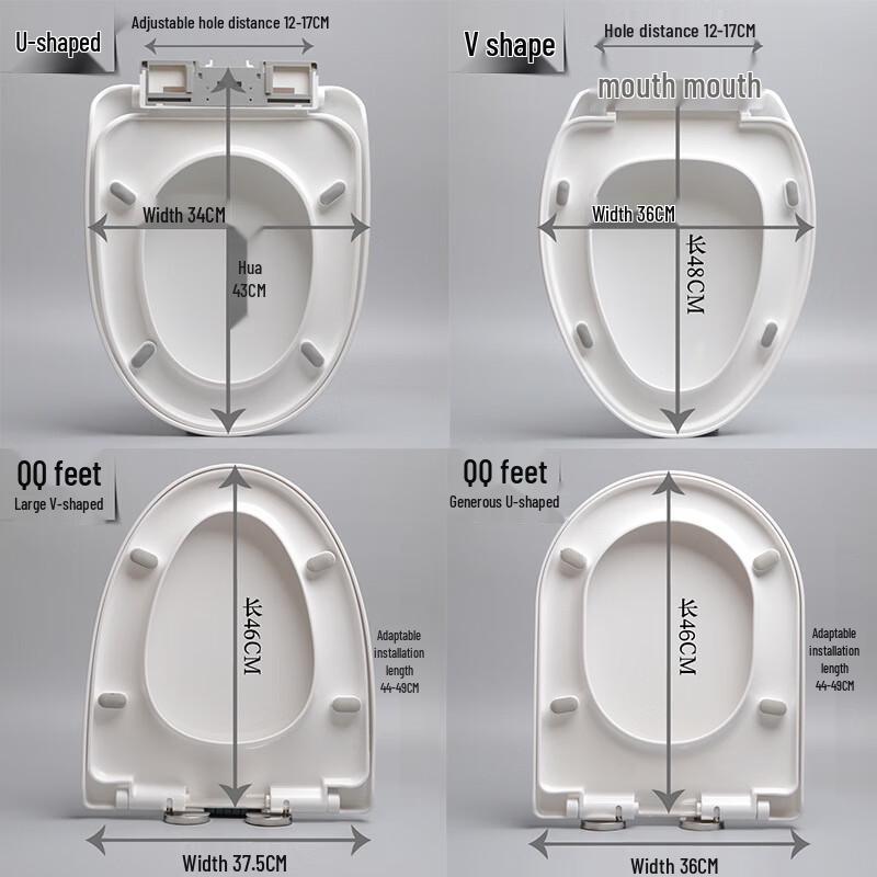 Xiao Yue Ya Universal V-formad mjukstängande toalettsits
