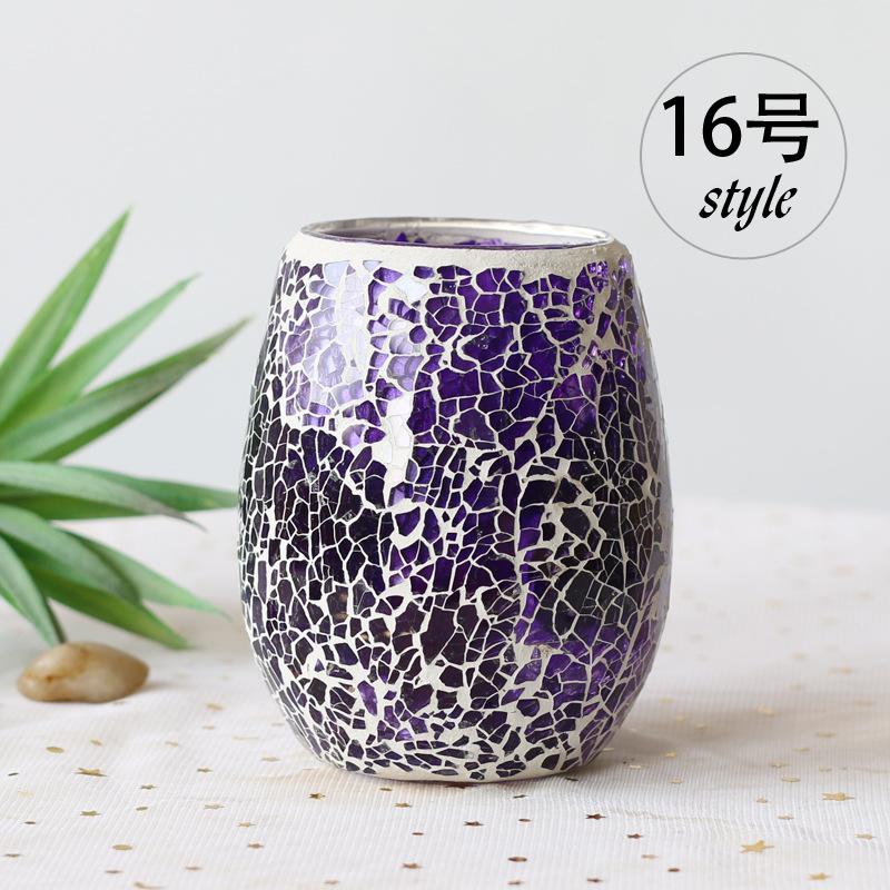 handmade mosaic patch candle holder home decor ornaments desktop decoration Dinner Lights Hotel Restaurant Decor Wedding Candles