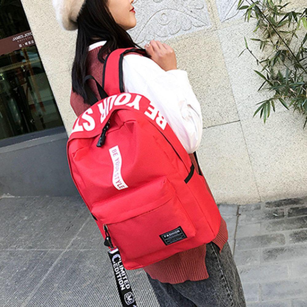 Μοντέρνα casual backpack μονόχρωμη σχολική τσάντα ανδρική και γυναικεία αδιάβροχη πάνινη τσάντα πλάτης ταξιδιού