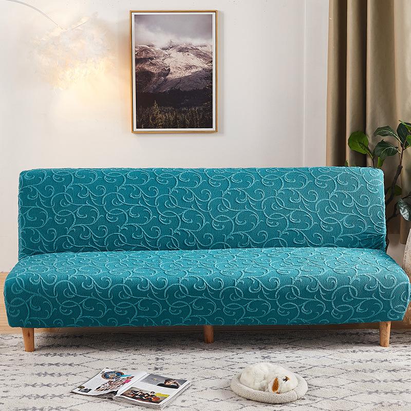 3D Embossed Jacquard Thick Sofa Cover Luxury Stretch Armless All-Cover Sofa Bed Dust Cover High-End Anti Scratch Couch Cover 160-190cm