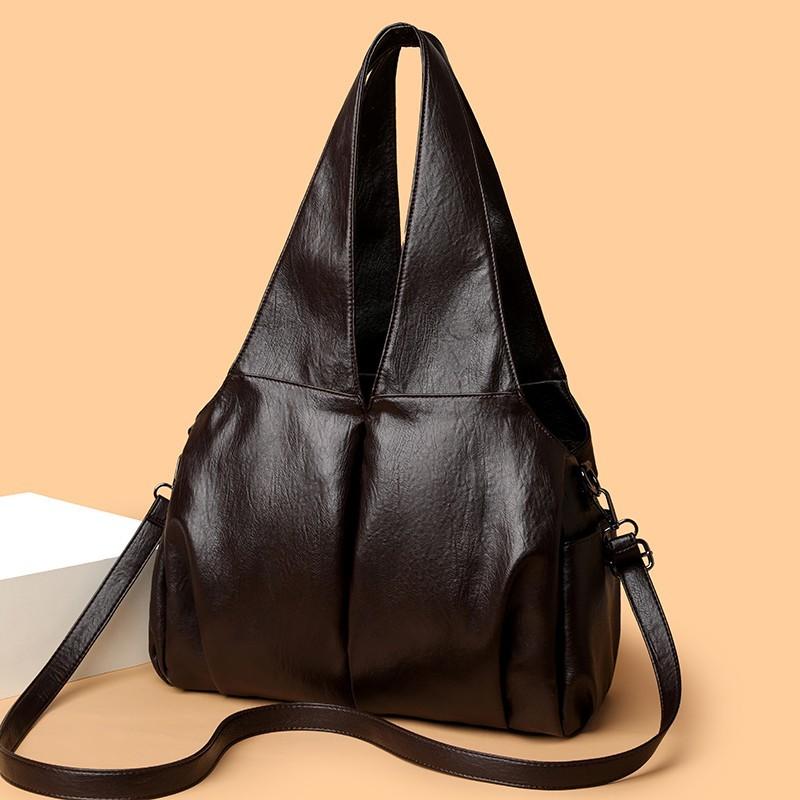 Tragetasche, Retro Weiches Leder Lässige Ein-Schulter-Tasche, Große Kapazität, Einfache und Vielseitige Pendler-Freizeittasche
