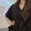 Ice Silk Women's Summer Pajama Set - 2024 Short Sleeve Imitation Silk Two-Piece