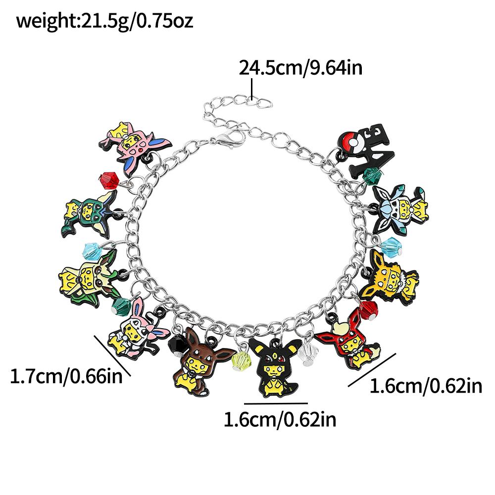 Bracelet Pendentif Pikachu Pokemon Bijoux de Mode Multi-Éléments Style Européen Américain pour Femmes