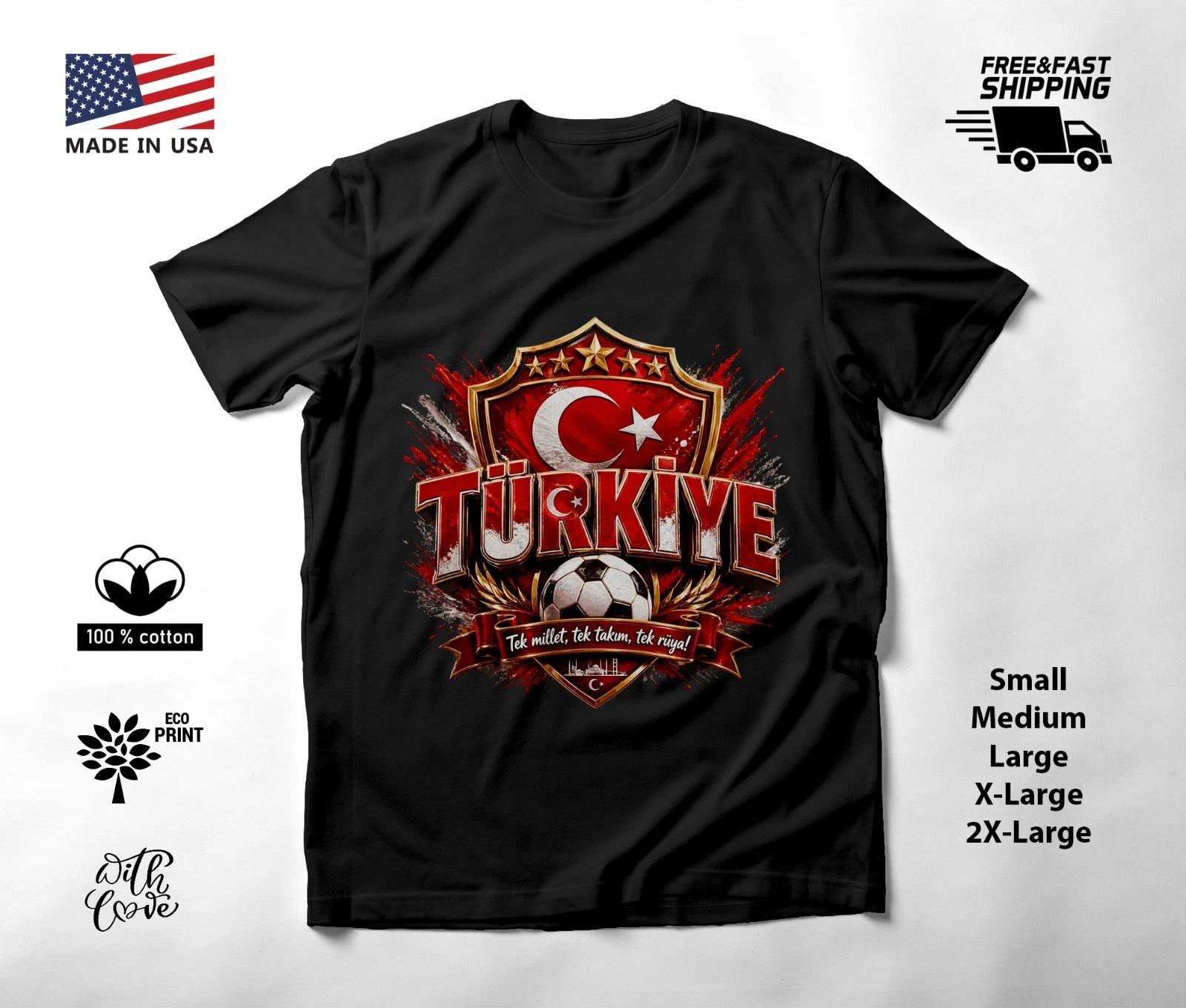 TURKIYE - NEW World Cup 2026 Football Soccer Fans Black T-Shirt Tee Shirt XXXXL