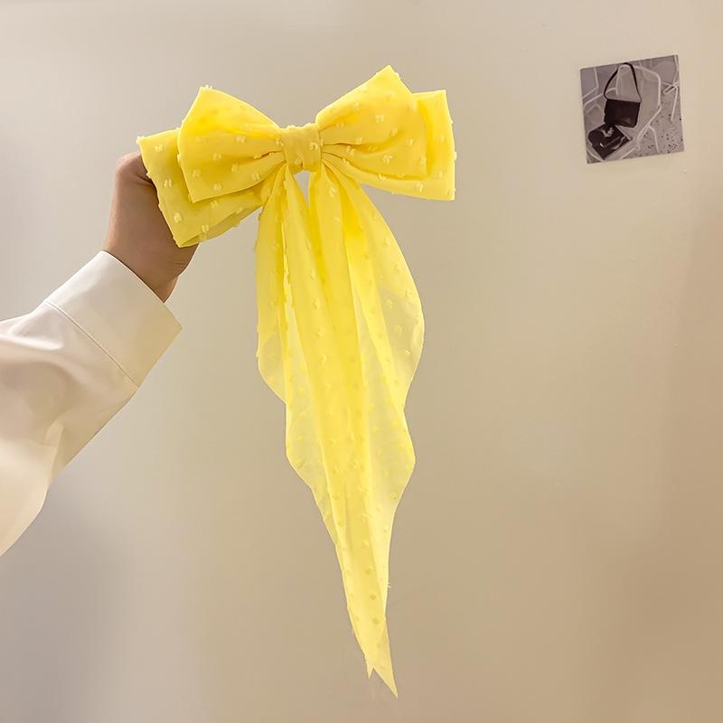Fairy Style Hair Clip Solid Color Oversized Bow Streamer Hair Clamp Chiffon Bow Hair Clip Fashion Hair Accessories