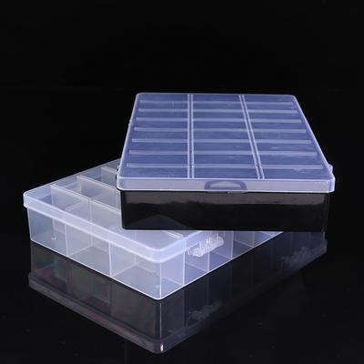 Clear Jewelry Box 24 Grids Plastic Bead Storage Container Earrings Organizer