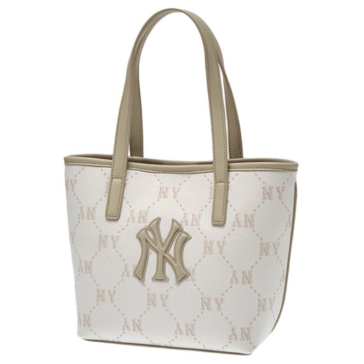 

MLB New York Yankees Silver Logo Diamond Pattern Fashion Versatile Daily Commuter Polyester Shoulder Bag Mini Unisex Shoulder Bag 3AORMJ26N-50CRD Shopping Bag Set(Basic Set+Shopping Bag)