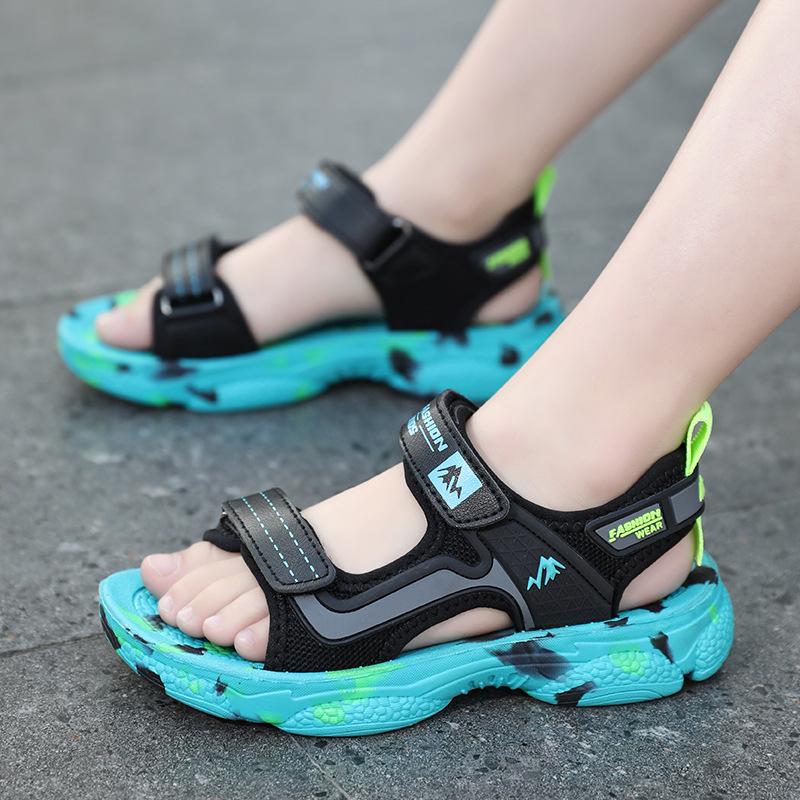 

Повседневные легкие пляжные сандалии для мальчиков, мягкая подошва, для учеников начальной школы, на высоком каблуке, средние и большие размеры, водонепроницаемые, новые модели 40 yards inner length 25.5 cm