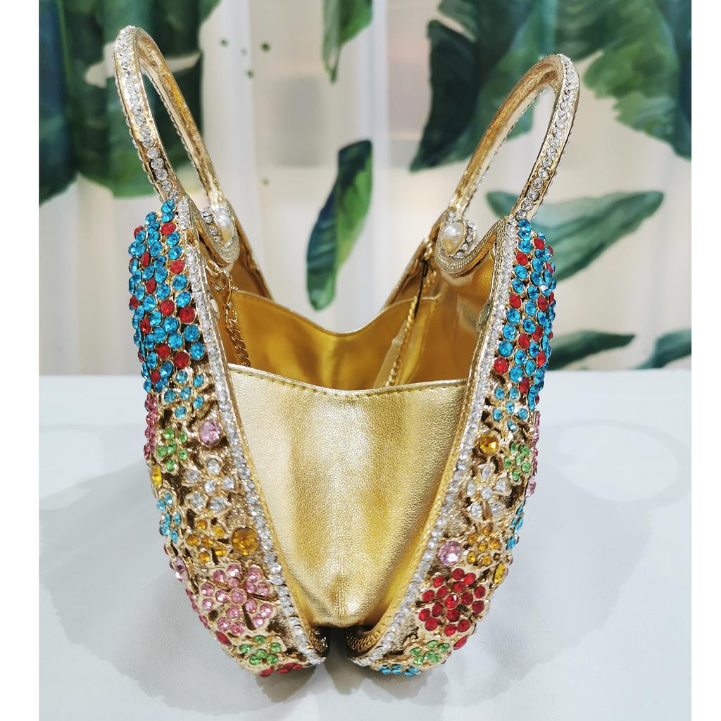 Diamond Evening Top-Handle Rhinestone Handbags WHTUOHENG Crystal Women Clutch Bags Stone Party Purses Designer Blue/Red/White