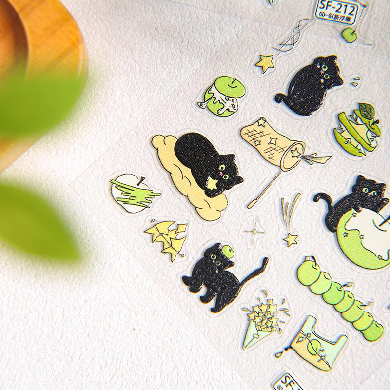 Sky Green 3D Apple Cat Nail Art Stickers - Camera & Tablet Decoration