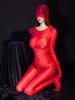 M XL Hooded Encased Hand Catsuit Shiny Bodystocking Open Crotch Bodysuit Tights Sexy Leotard Conjoined Lingerie Jumpsuit Unitard